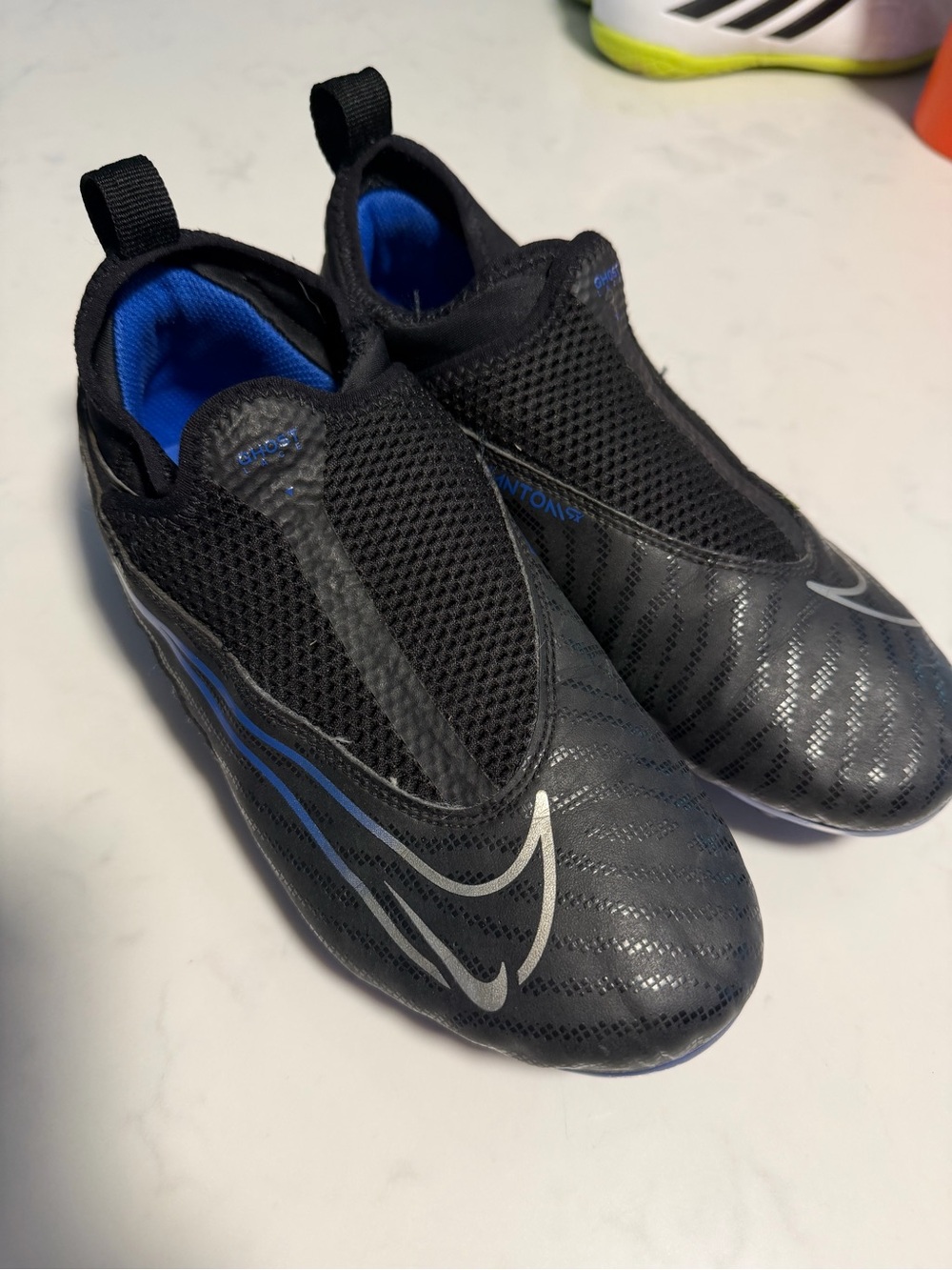 Nike Black & Blue Slip-On Indoor Soccer Shoes